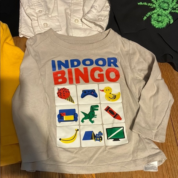 Assorted Kids Graphic Long Sleeve Shirt Set with one Dress Shirt - Picture 6 of 13